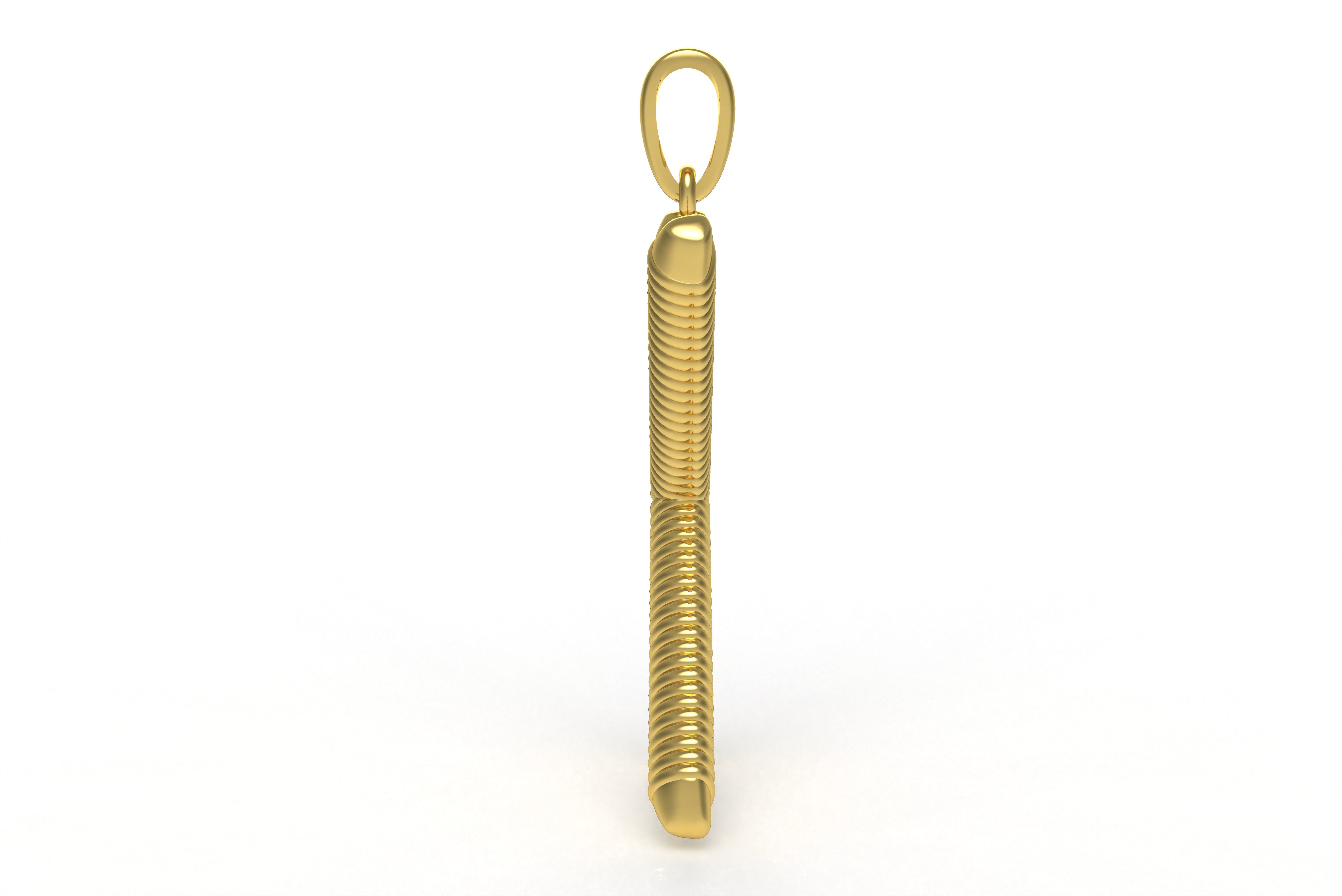 Spiral Initial Letter K Pendant 3D print model_3
