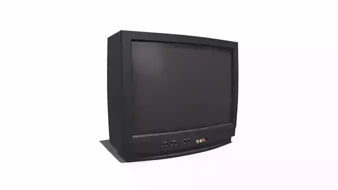 Old Retro Vintage CRT TV Low-poly PBR