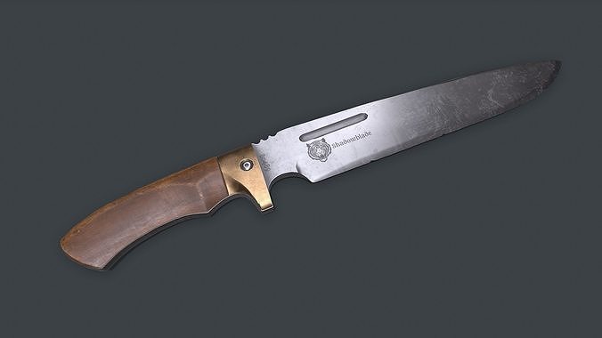 Old Hunting Knife Low-poly PBR Low-poly 3D model