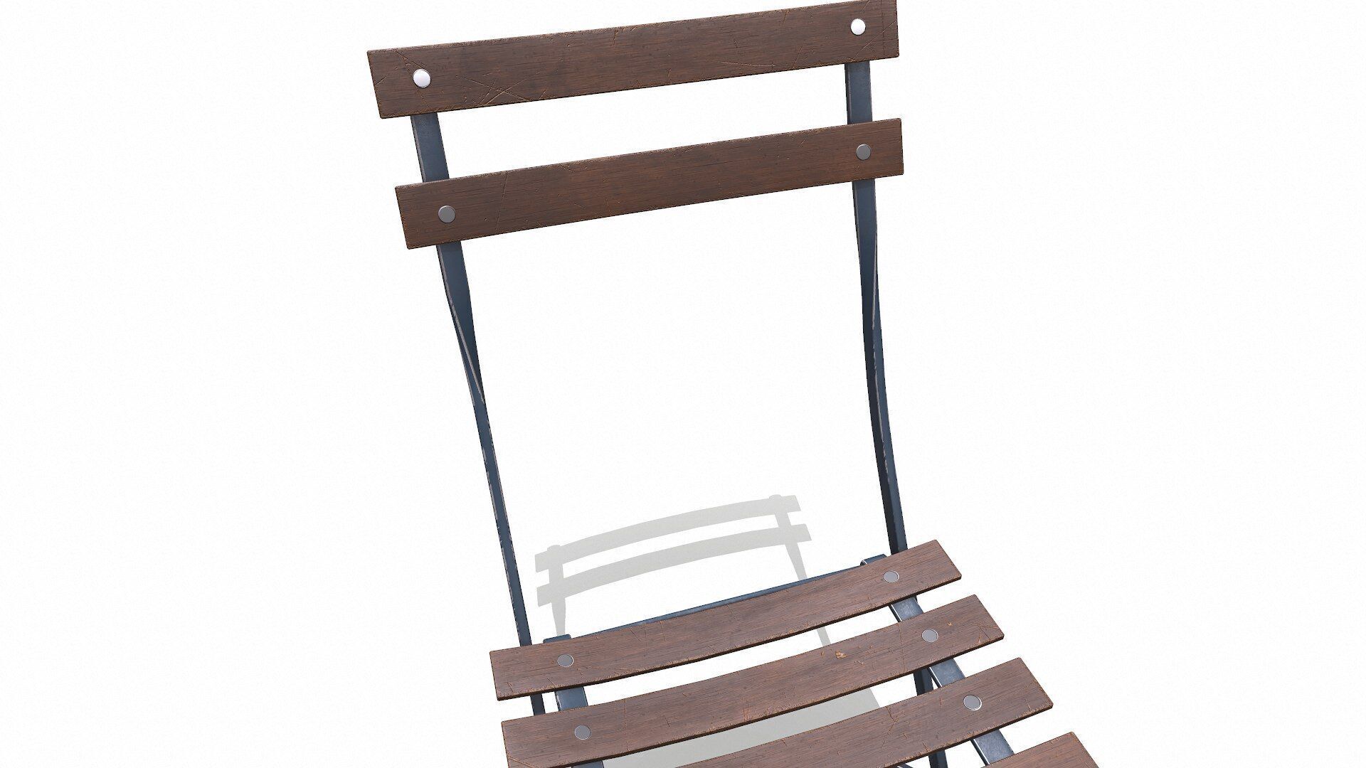 Old Chair1 Low-poly PBR Low-poly 3D model_8