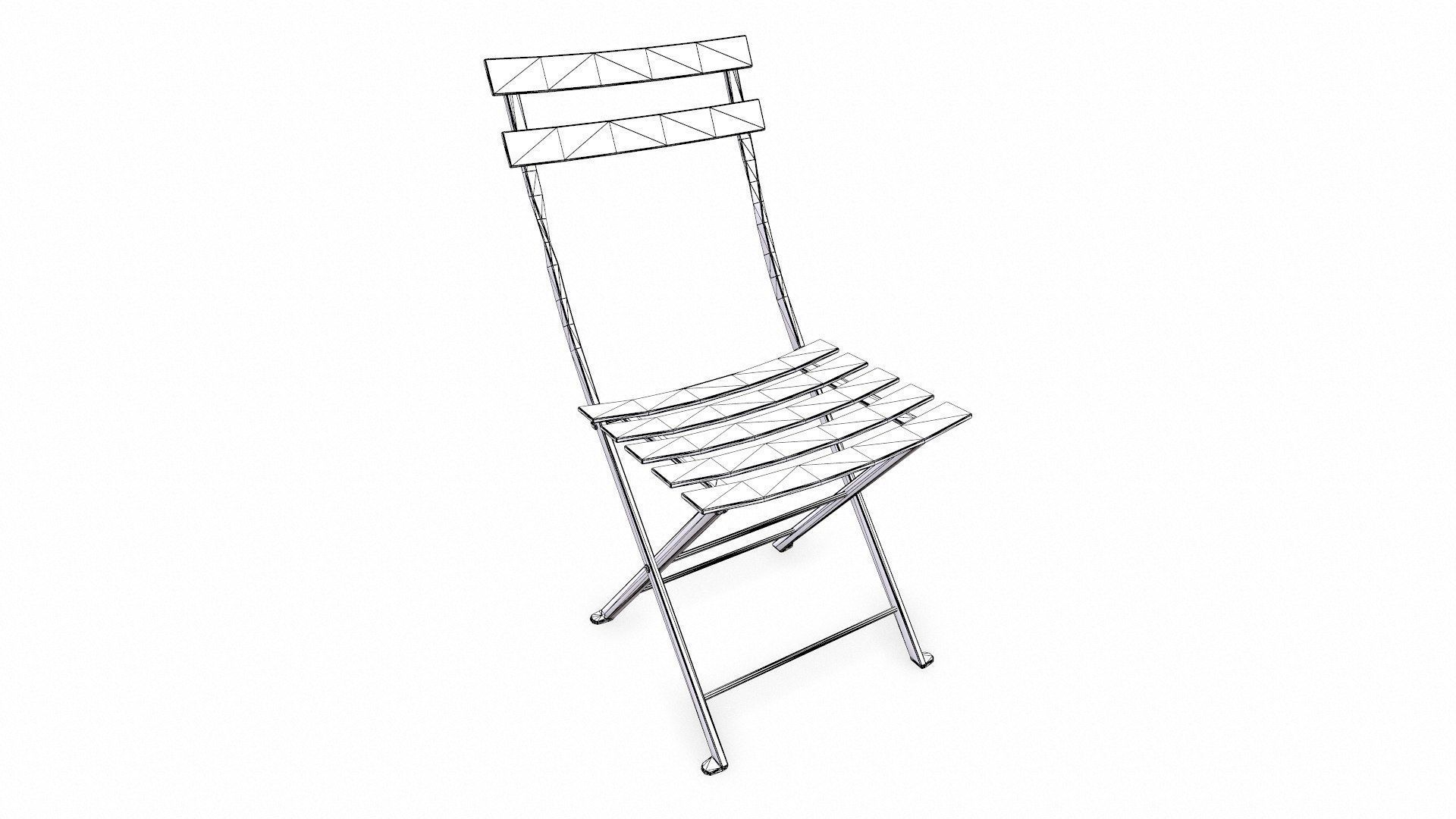 Old Chair1 Low-poly PBR Low-poly 3D model_9