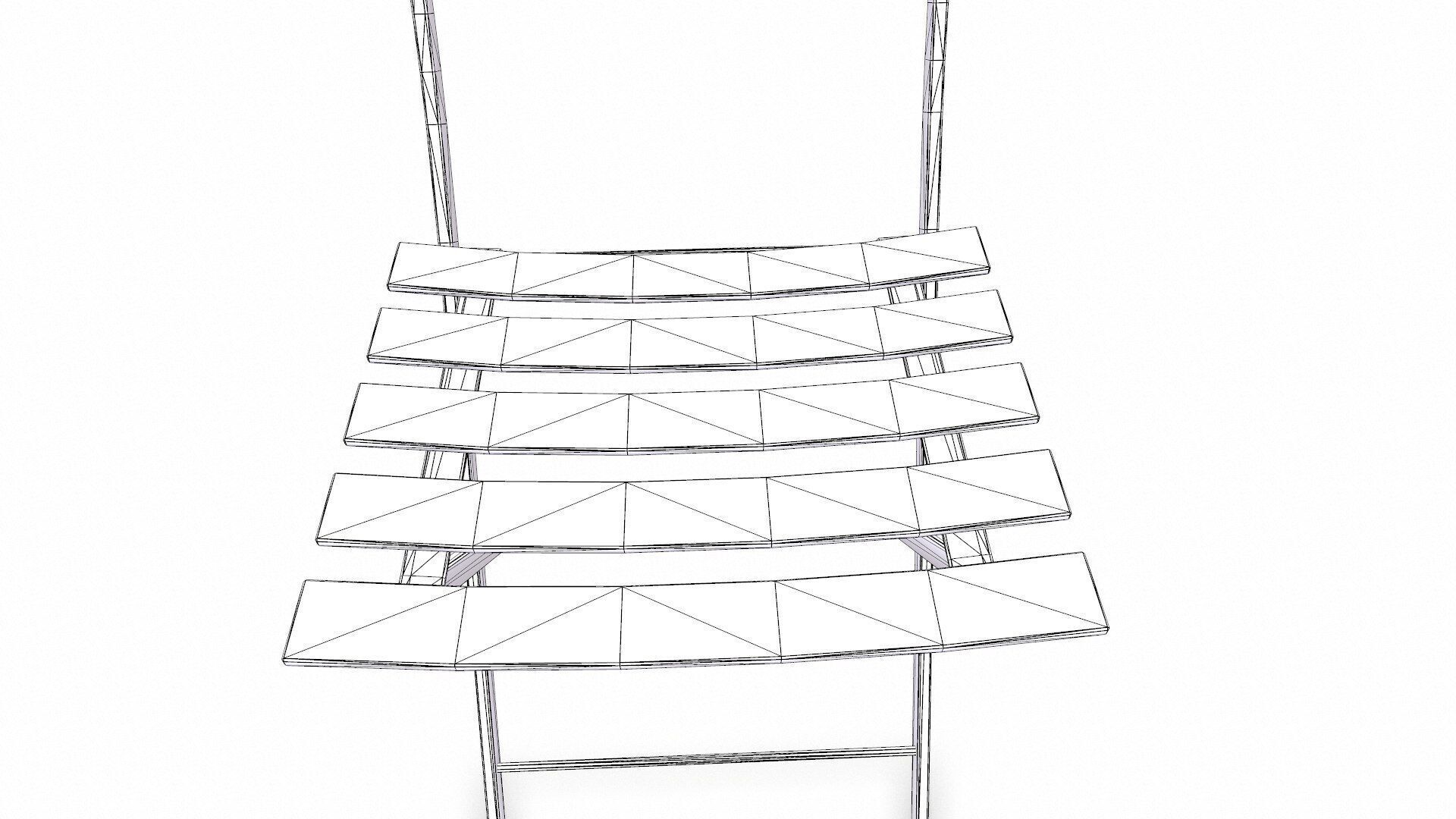 Old Chair1 Low-poly PBR Low-poly 3D model_11