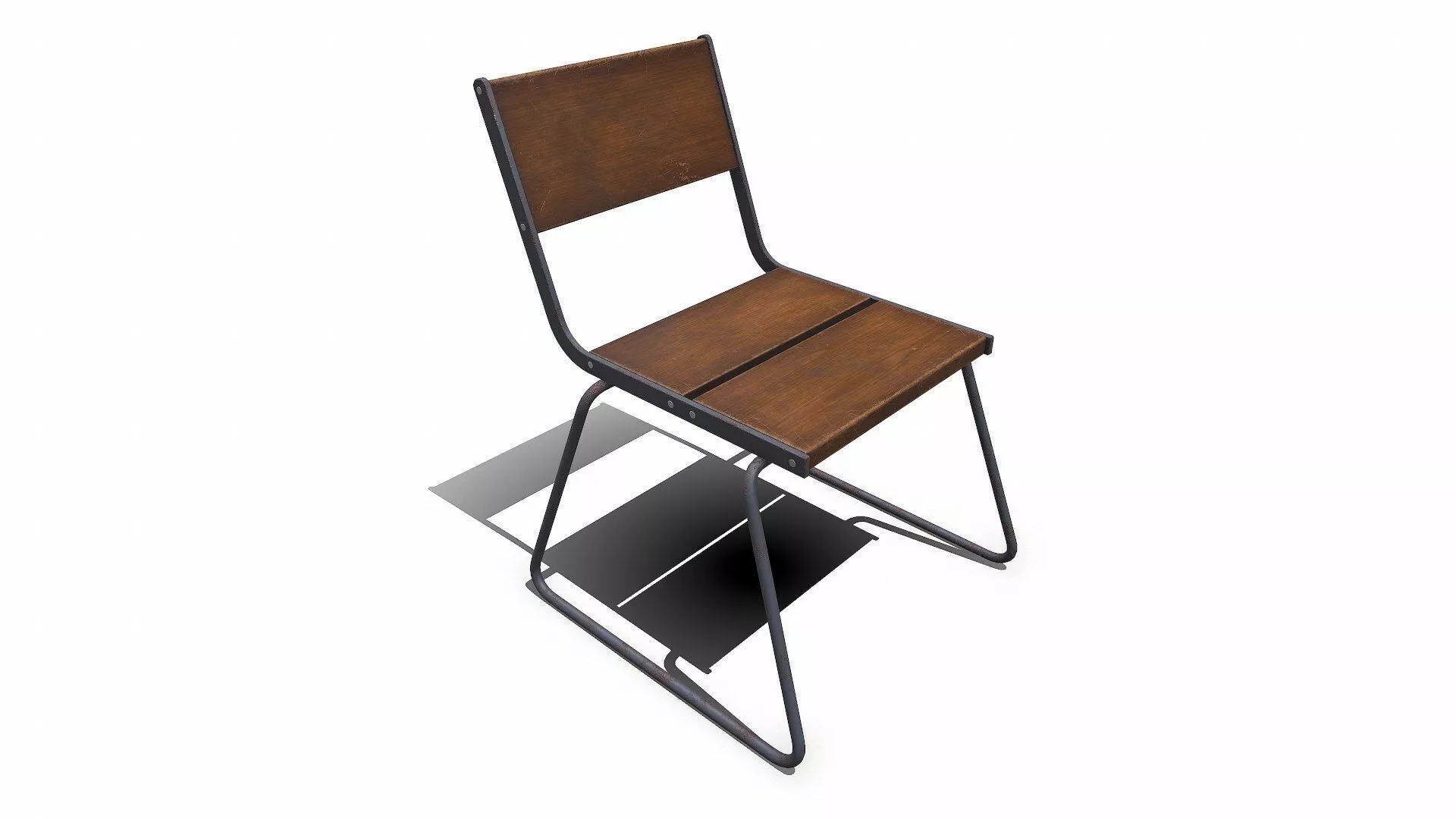 Old Chair Low-poly PBR Free low-poly 3D model