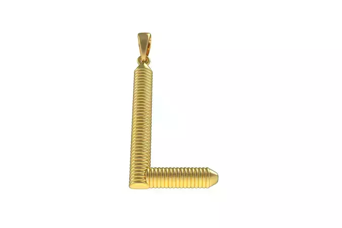 Spiral Initial Letter L Pendant