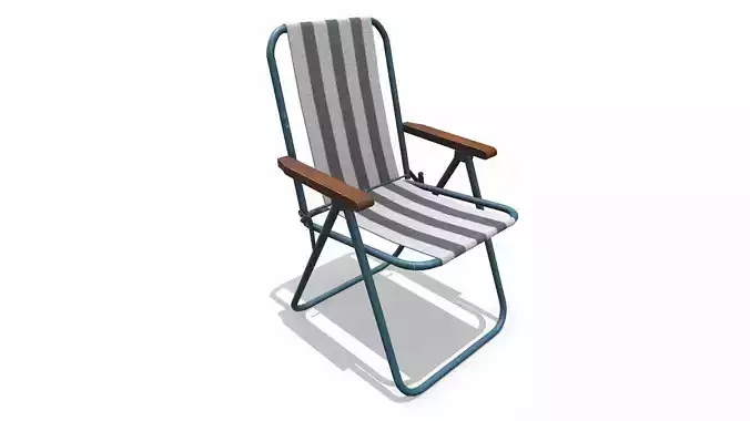 Old Camping Chair Low-poly PBR