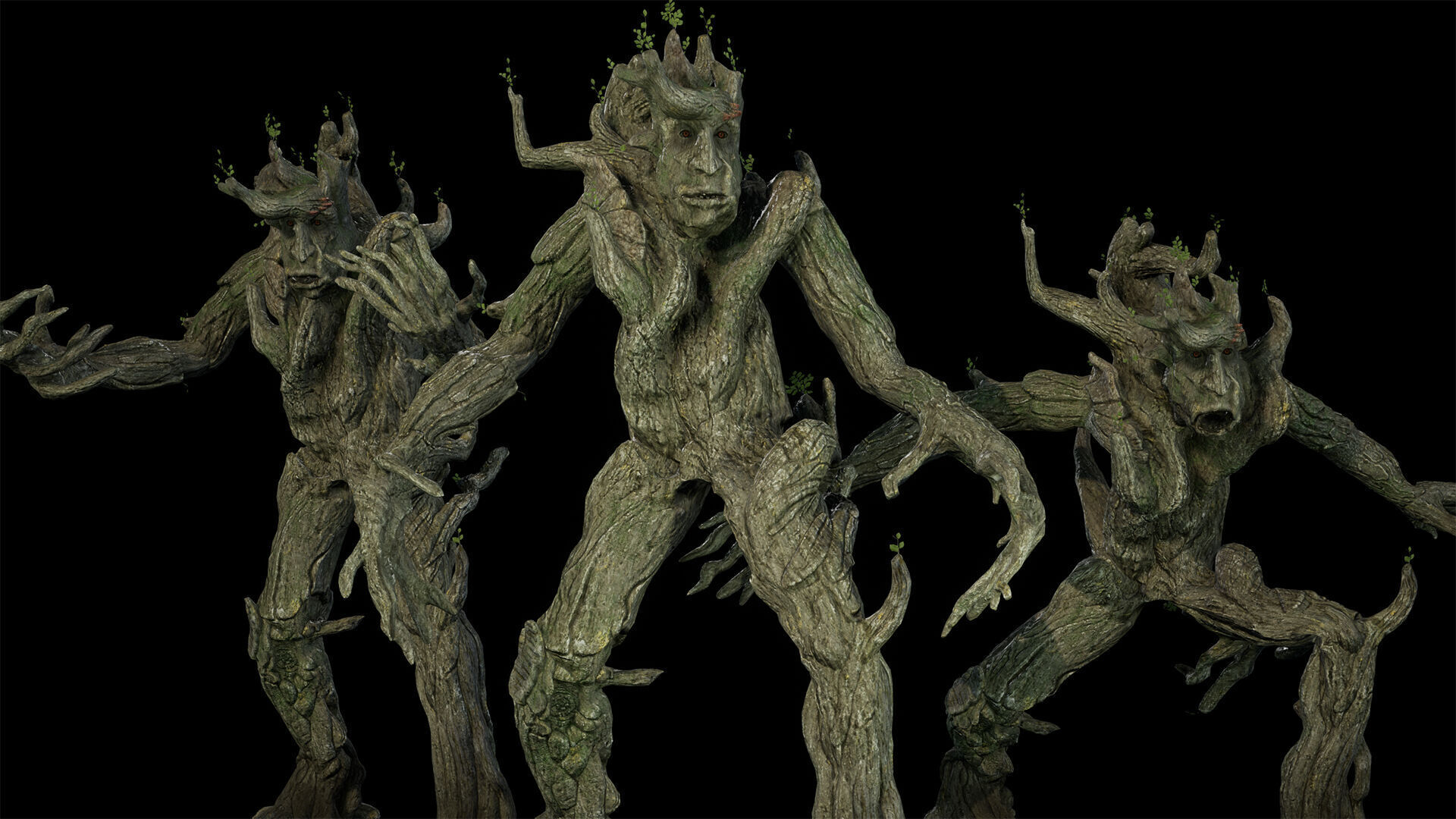 Tree ent oak low-poly game engine ready 3D model Low-poly 3D model_2