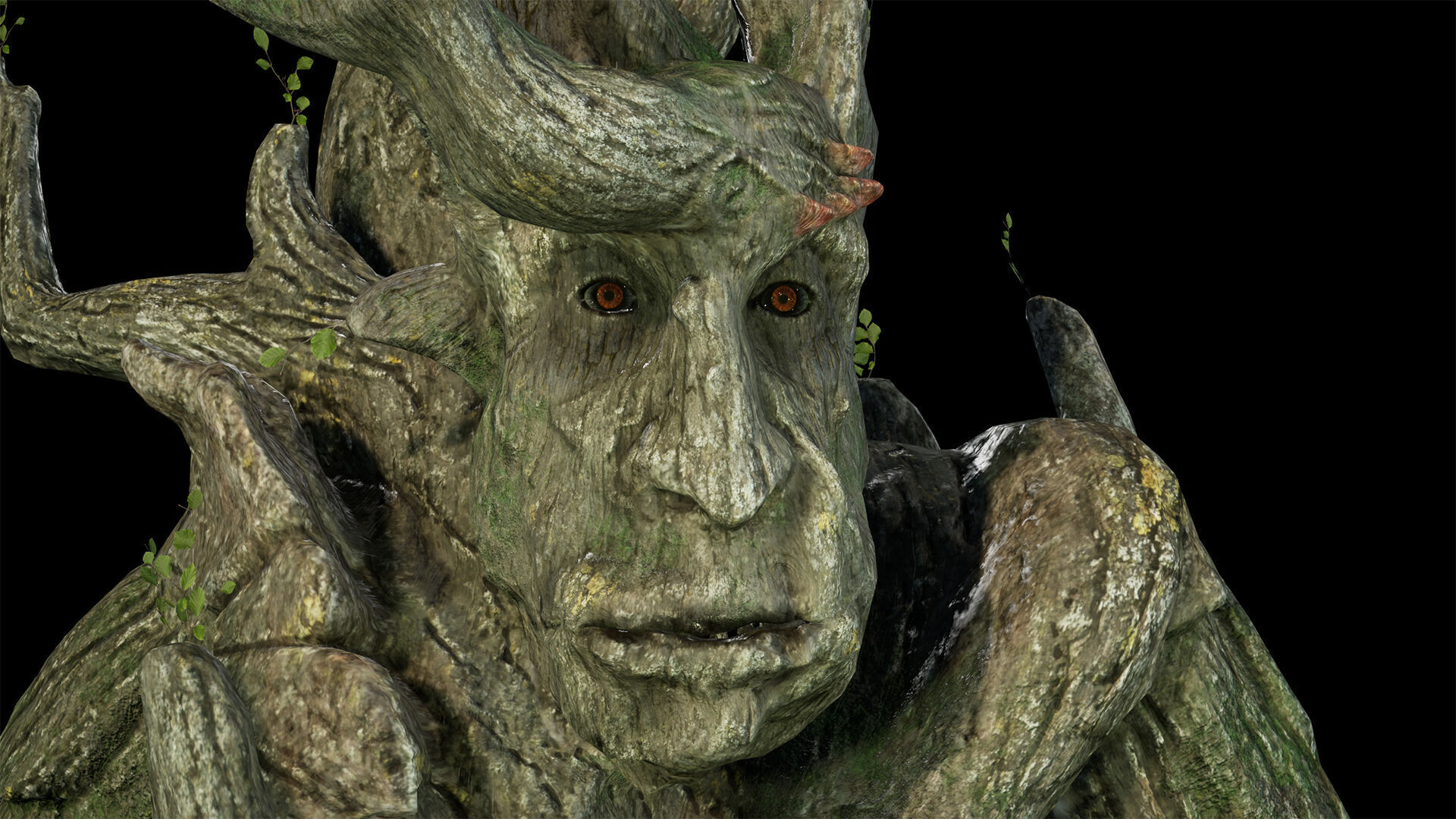 Tree ent oak low-poly game engine ready 3D model Low-poly 3D model_3