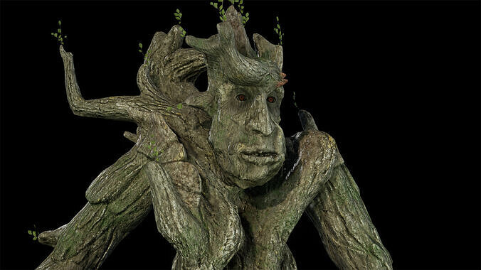 Tree ent oak low-poly game engine ready 3D model Low-poly 3D model