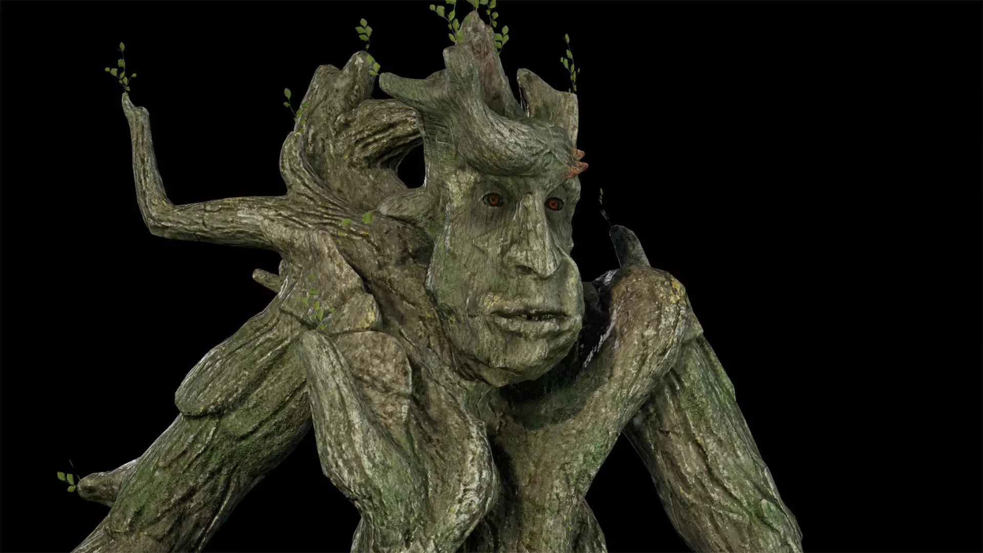 Tree ent oak low-poly game engine ready 3D model Low-poly 3D model_0