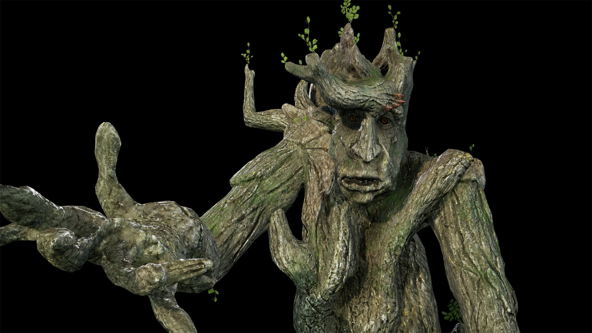 Tree ent oak low-poly game engine ready 3D model Low-poly 3D model_4