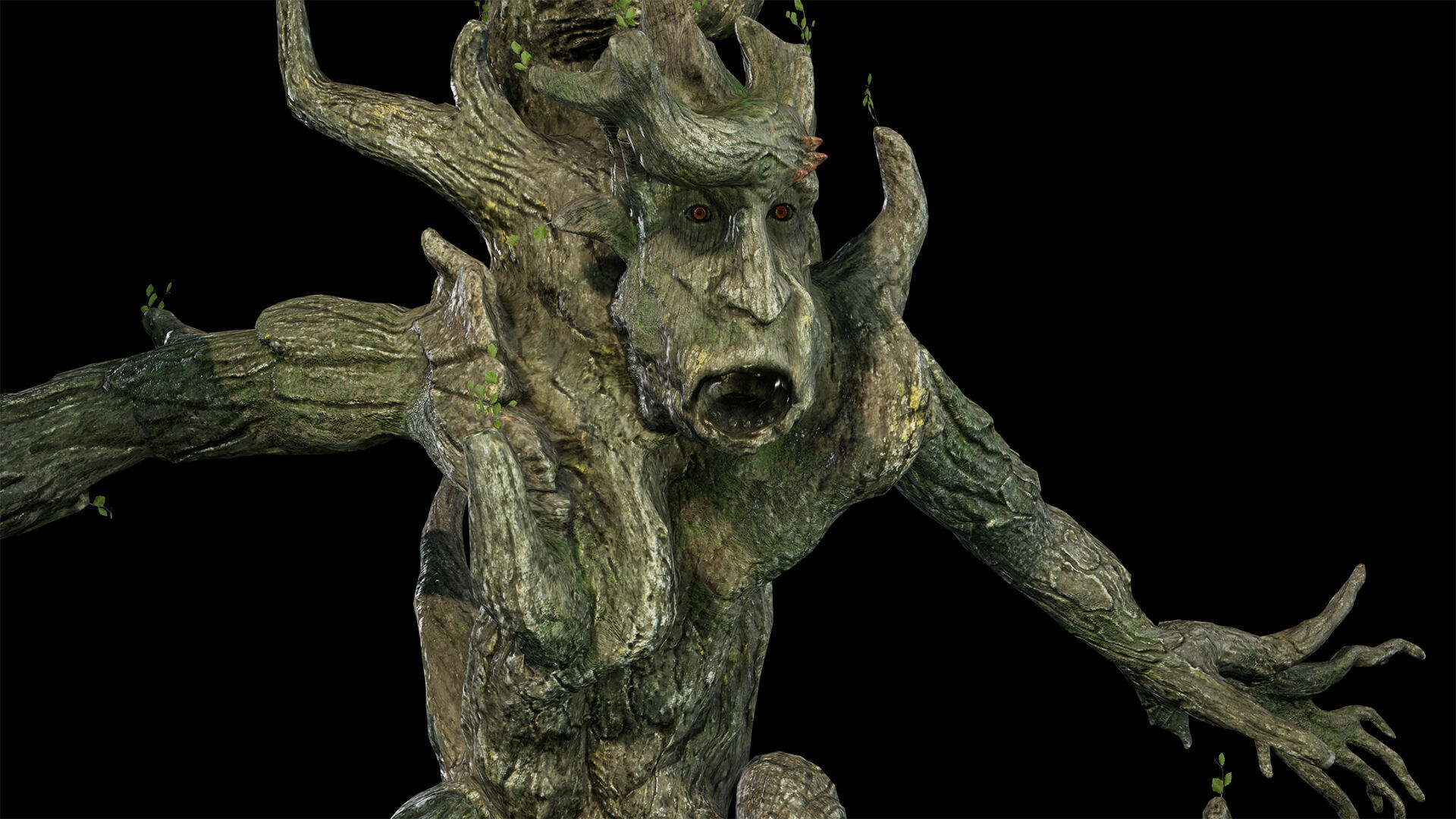 Tree ent oak low-poly game engine ready 3D model Low-poly 3D model_5