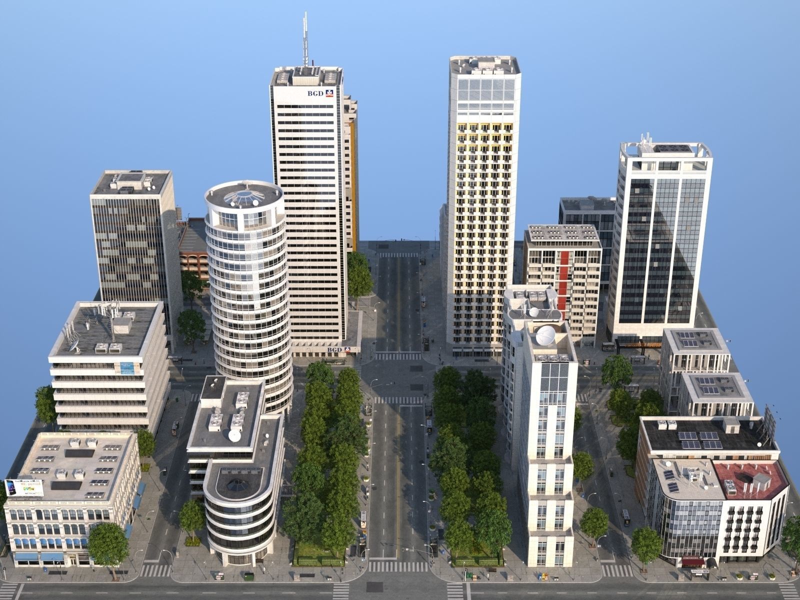 White City Low-poly 3D model_3