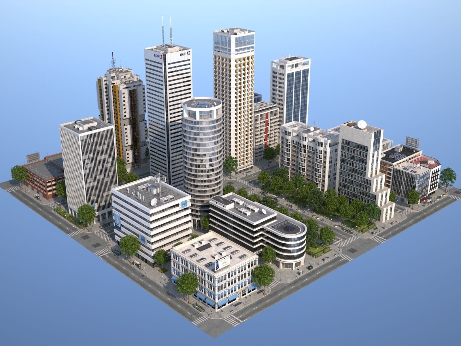 White City Low-poly 3D model_4