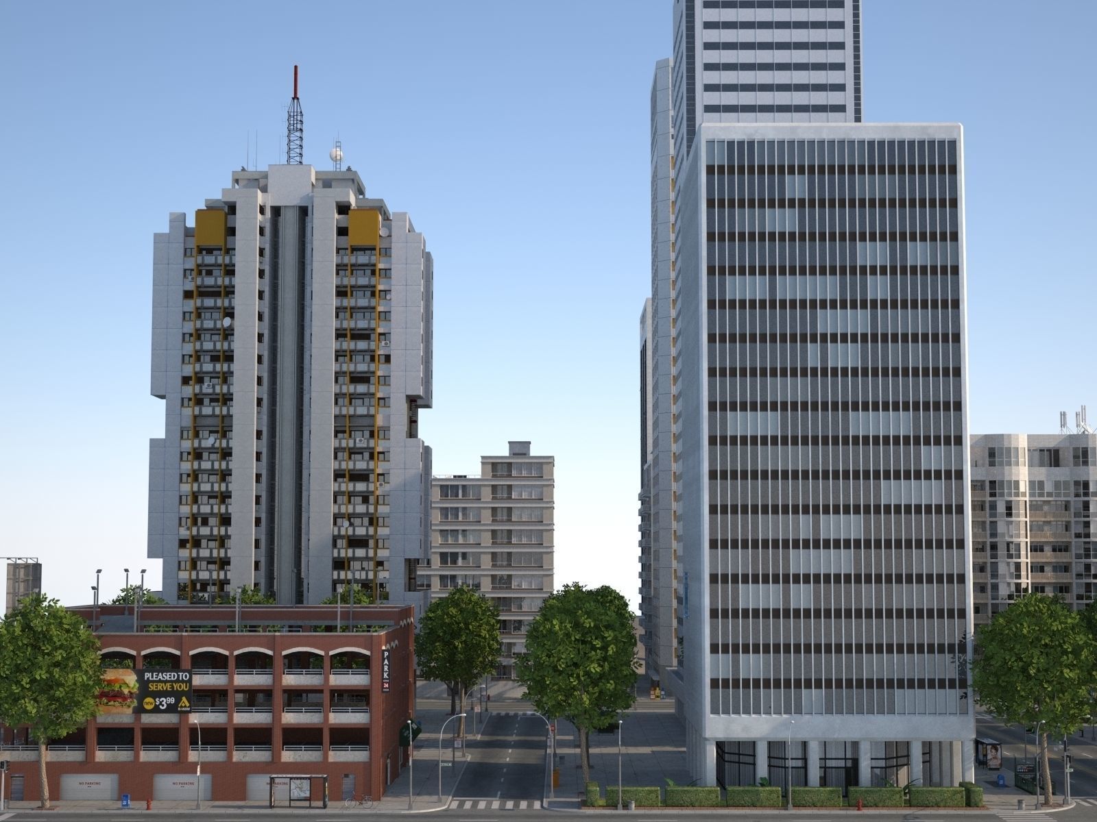 White City Low-poly 3D model_24