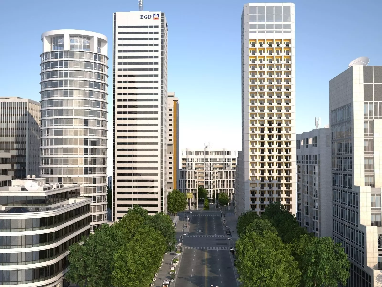 White City Low-poly 3D model_0