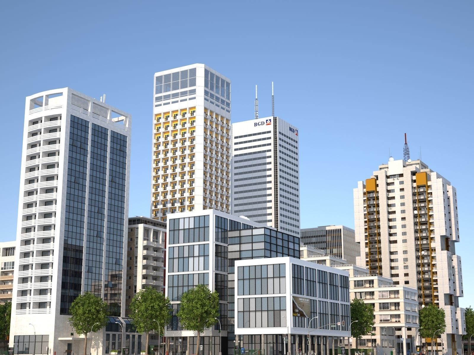 White City Low-poly 3D model_2