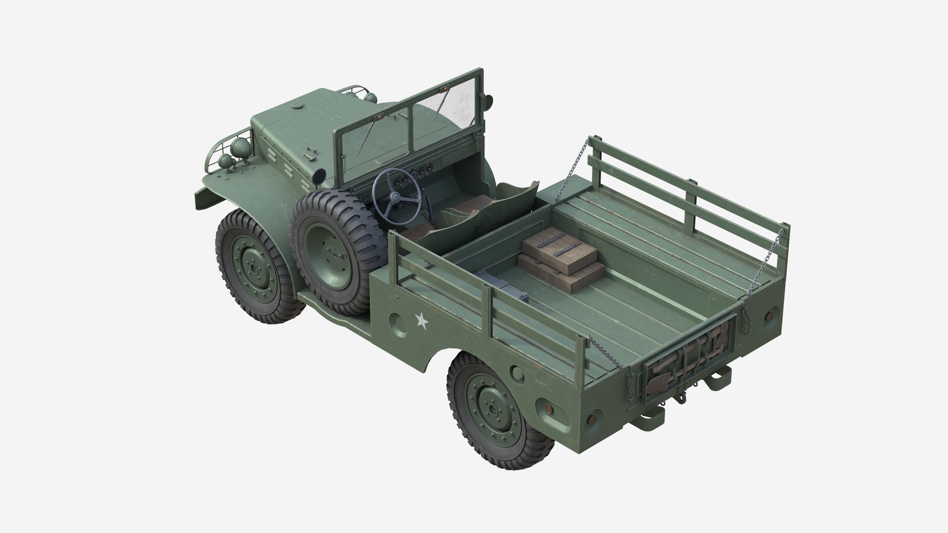 Dodge WC 51 Dodge WC-51 Low-poly 3D model_4