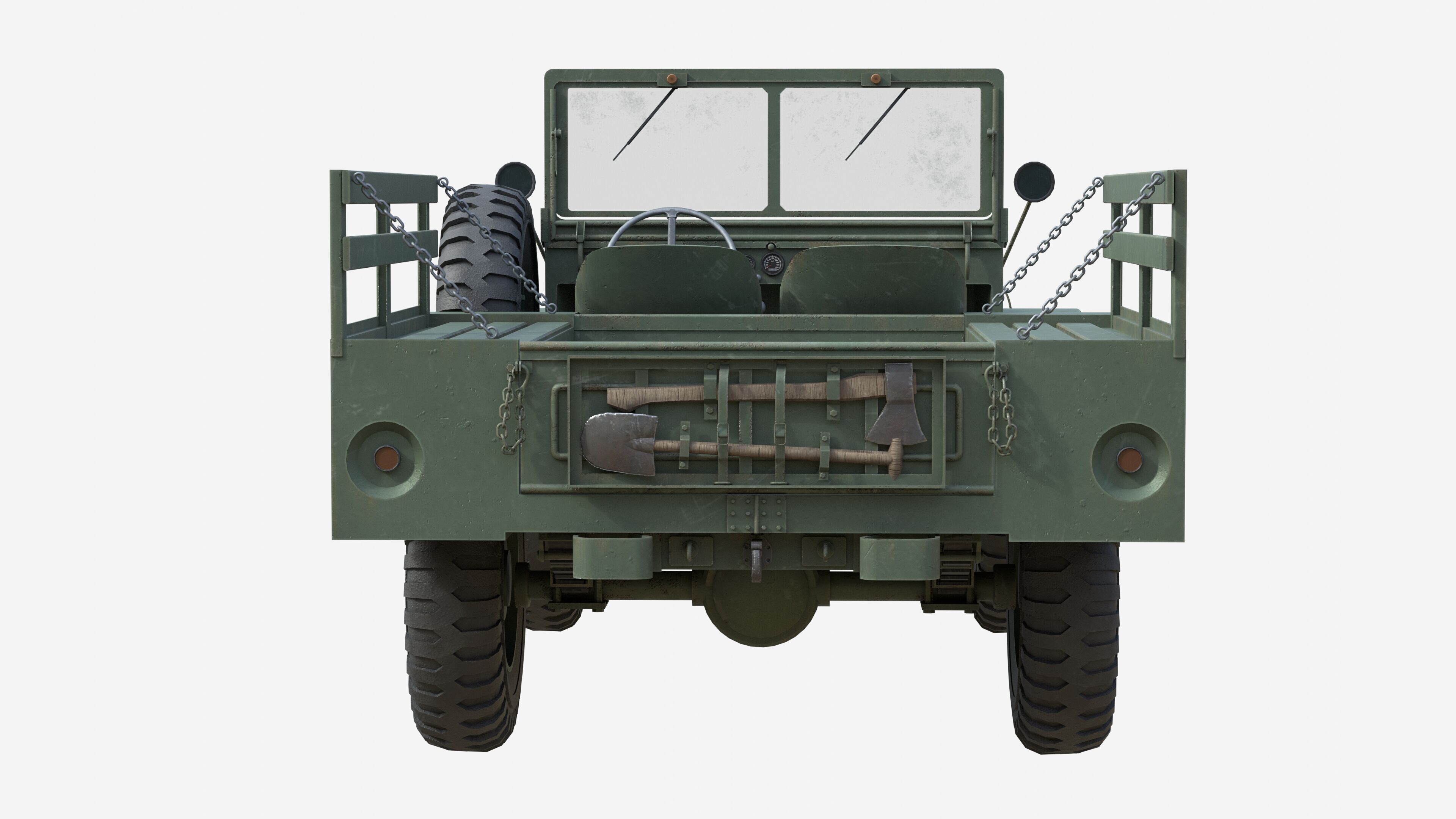 Dodge WC 51 Dodge WC-51 Low-poly 3D model_8