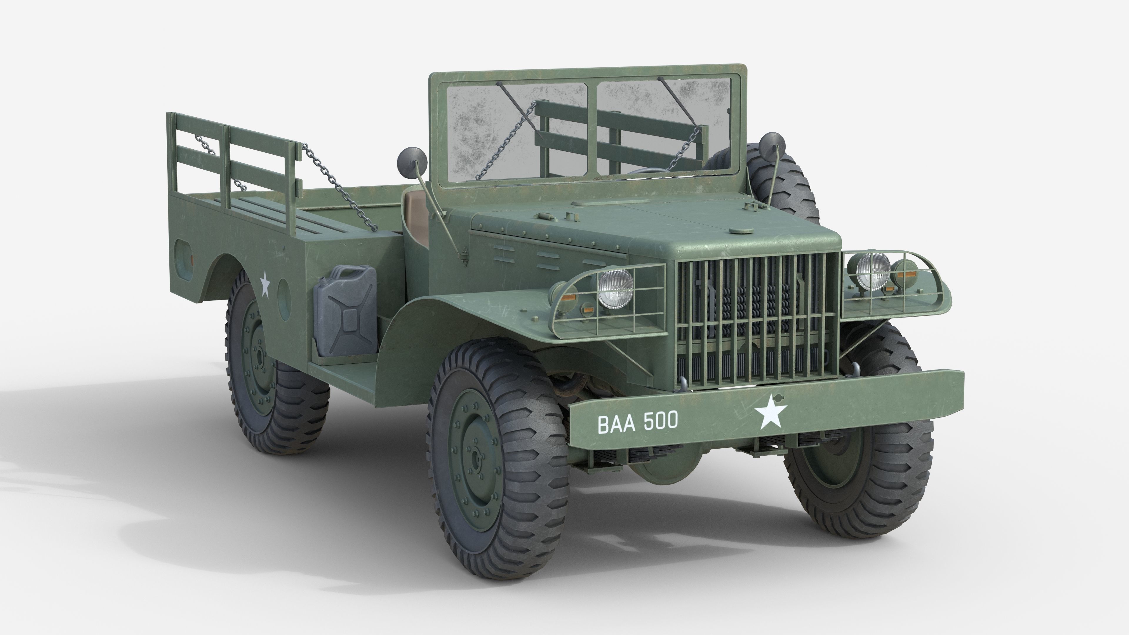 Dodge WC 51 Dodge WC-51 Low-poly 3D model_2