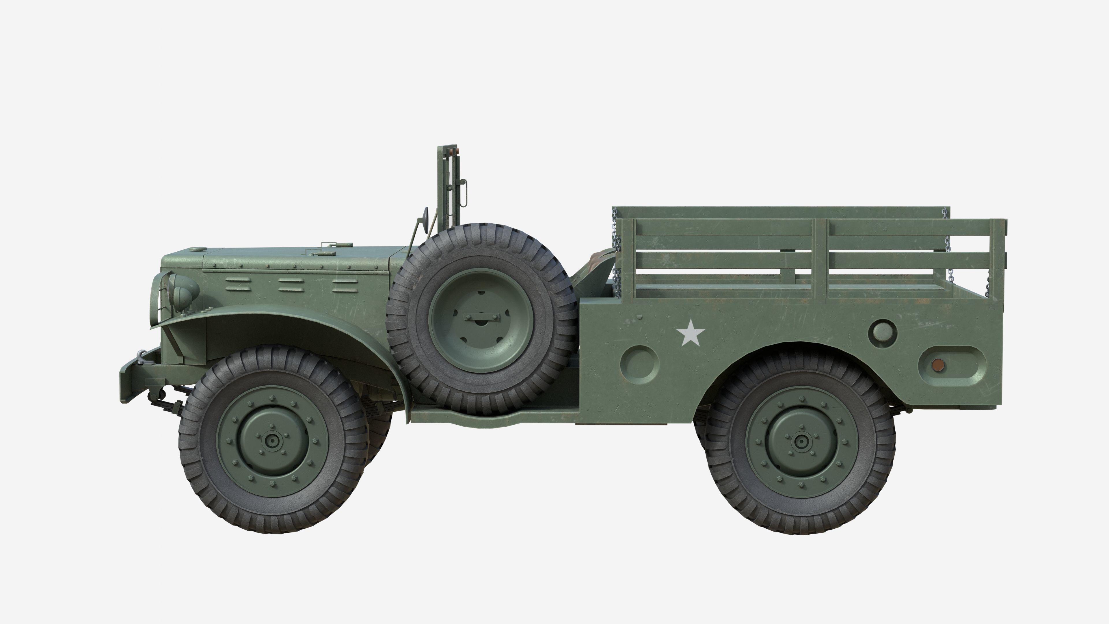Dodge WC 51 Dodge WC-51 Low-poly 3D model_5