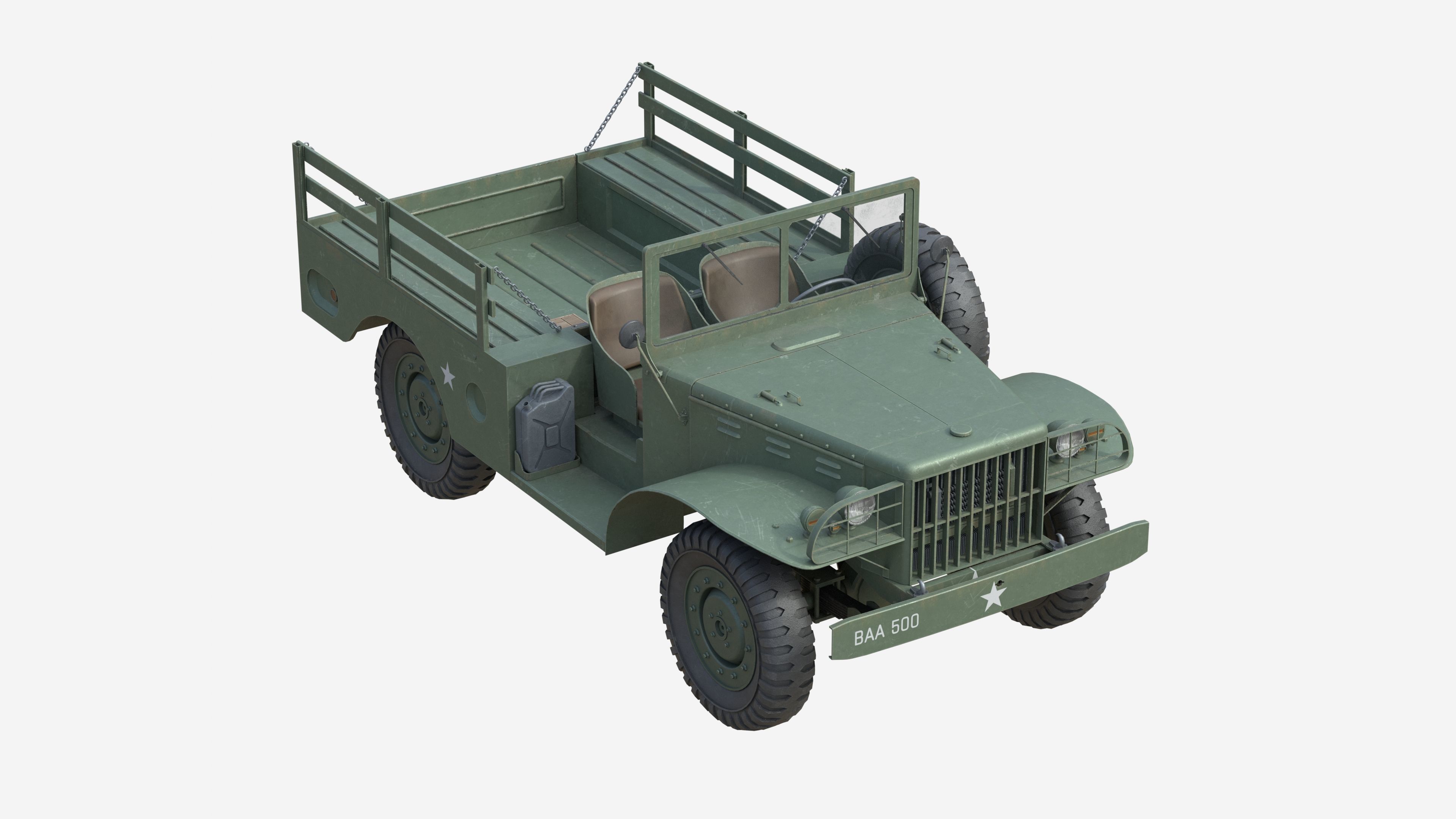Dodge WC 51 Dodge WC-51 Low-poly 3D model_3
