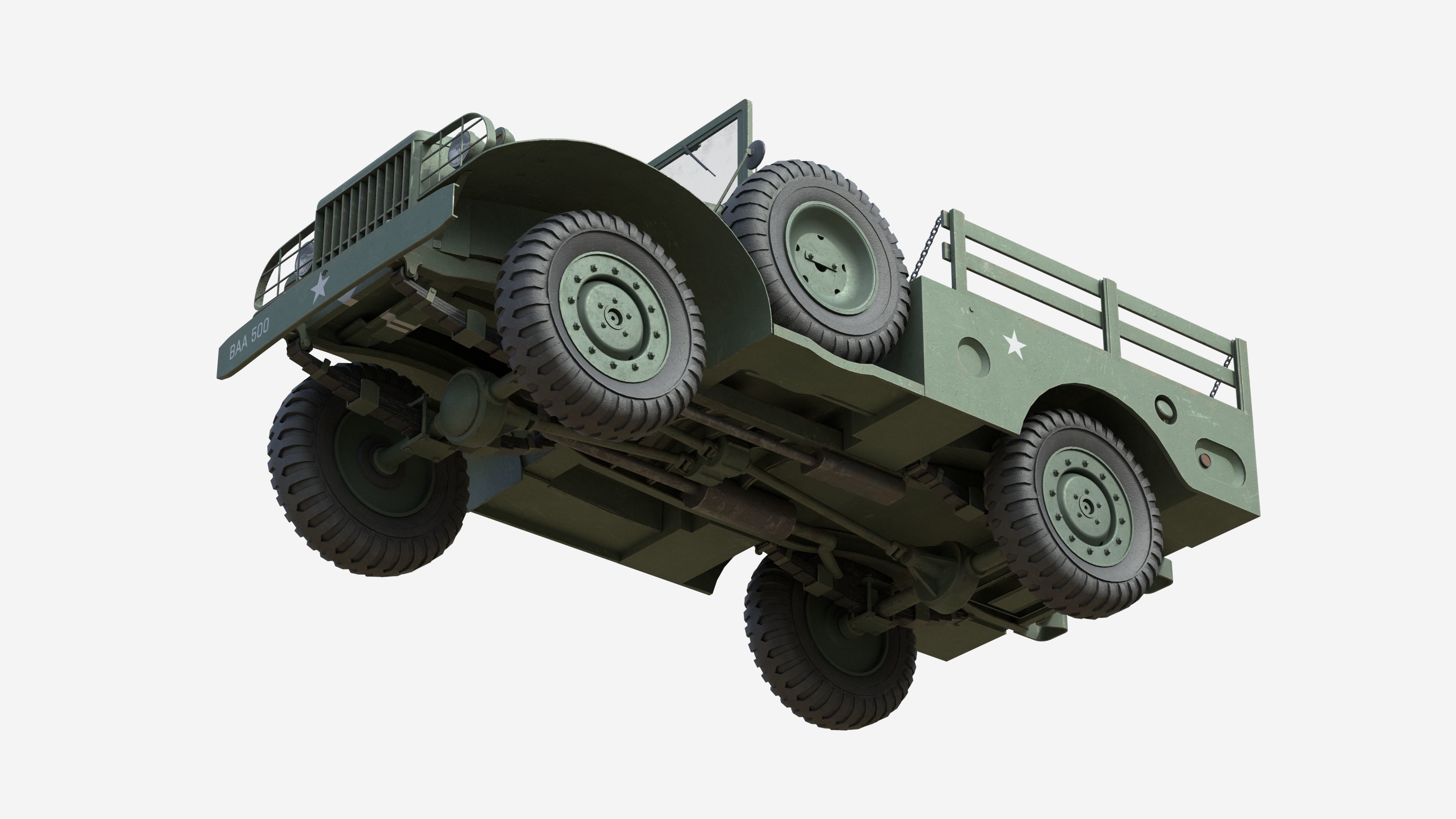 Dodge WC 51 Dodge WC-51 Low-poly 3D model_9