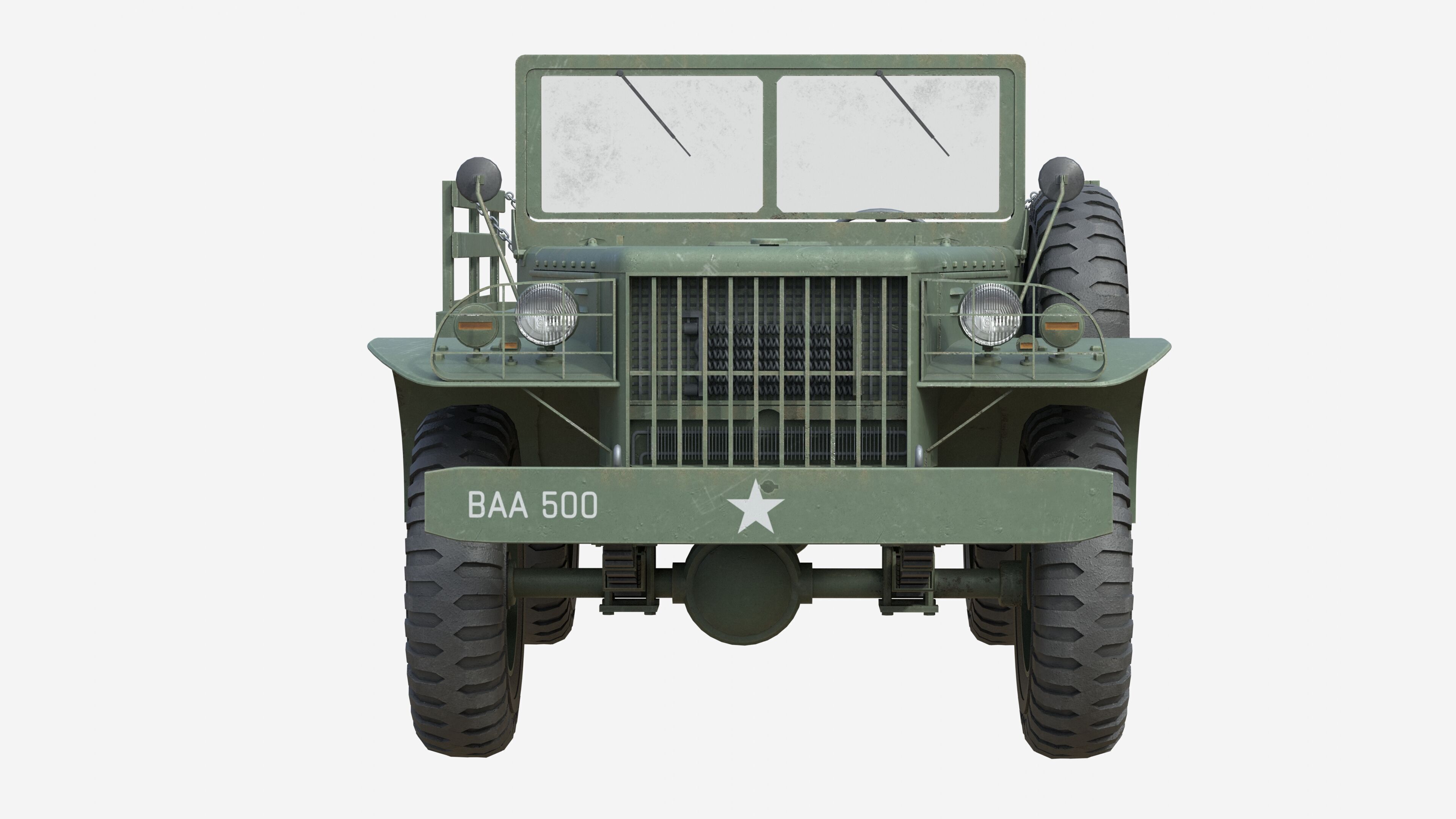 Dodge WC 51 Dodge WC-51 Low-poly 3D model_7