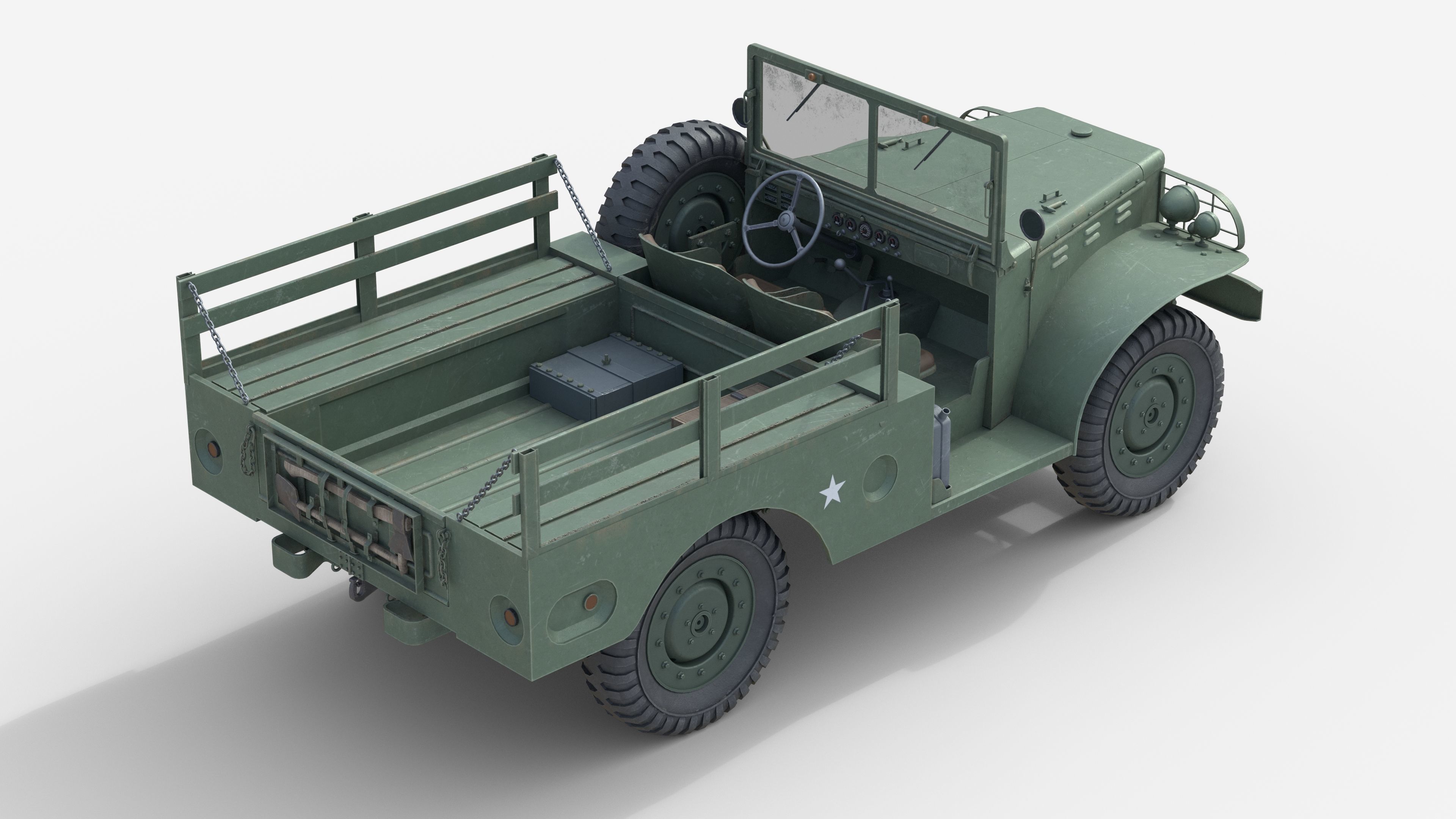 Dodge WC 51 Dodge WC-51 Low-poly 3D model_1