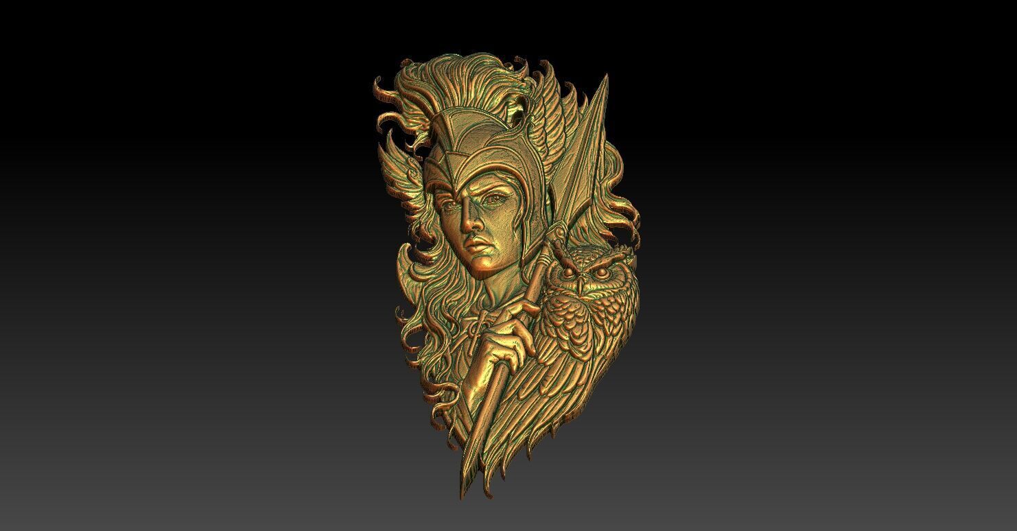 1 The Warrior and the Owl CNC Relief Model 3D print model_4