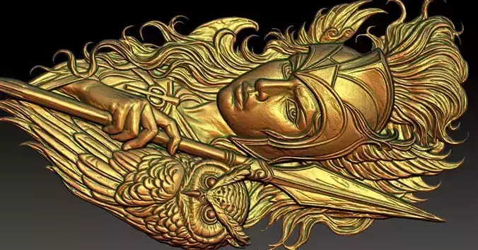 1 The Warrior and the Owl CNC Relief Model