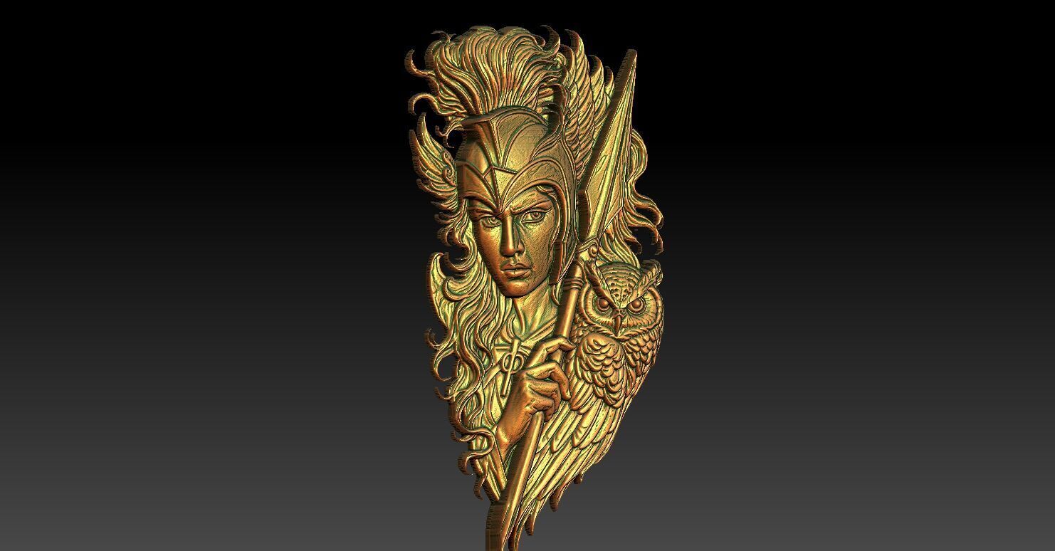 1 The Warrior and the Owl CNC Relief Model 3D print model_2