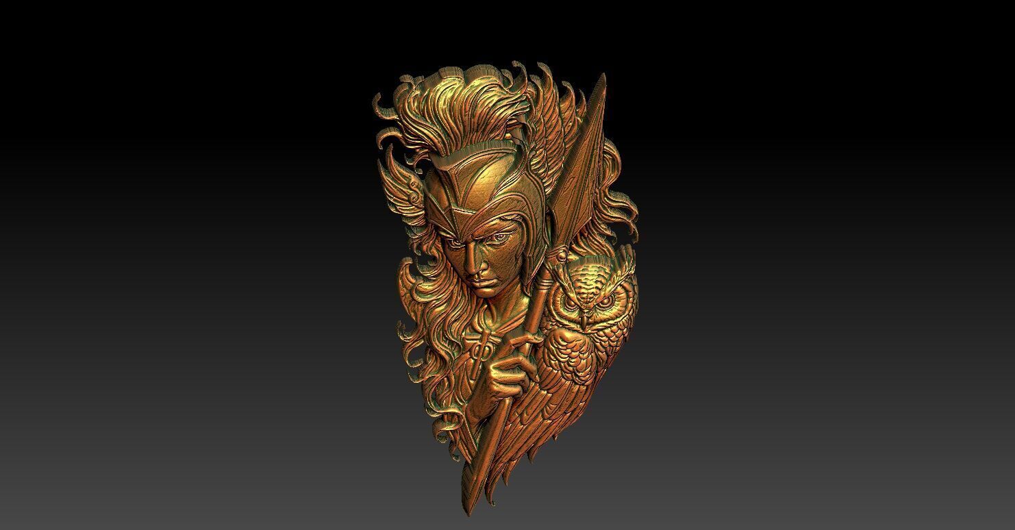 1 The Warrior and the Owl CNC Relief Model 3D print model_5