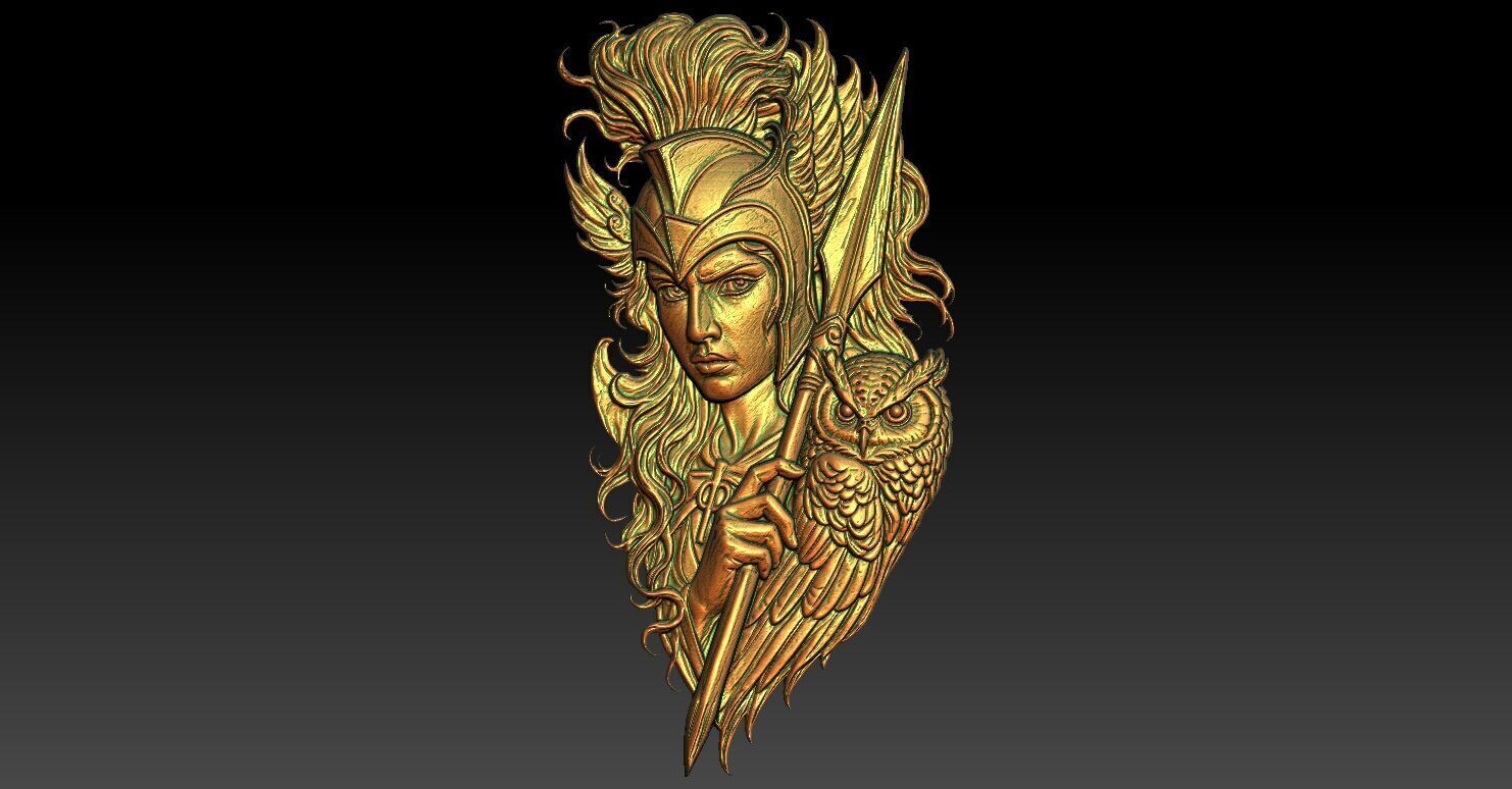 1 The Warrior and the Owl CNC Relief Model 3D print model_1
