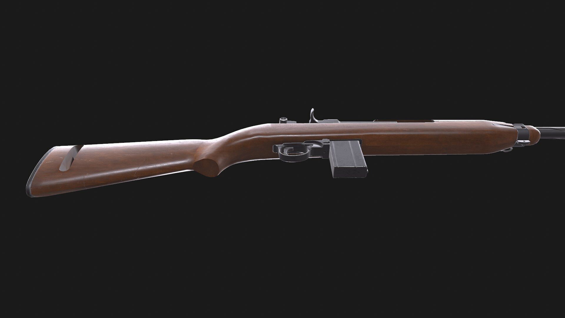 M1 Carbine Low-poly PBR Low-poly 3D model_13