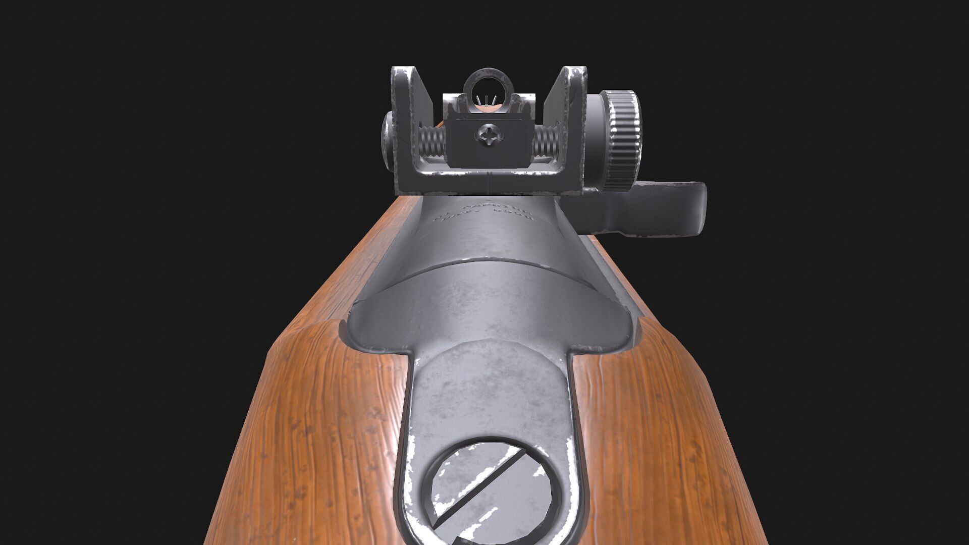 M1 Carbine Low-poly PBR Low-poly 3D model_14