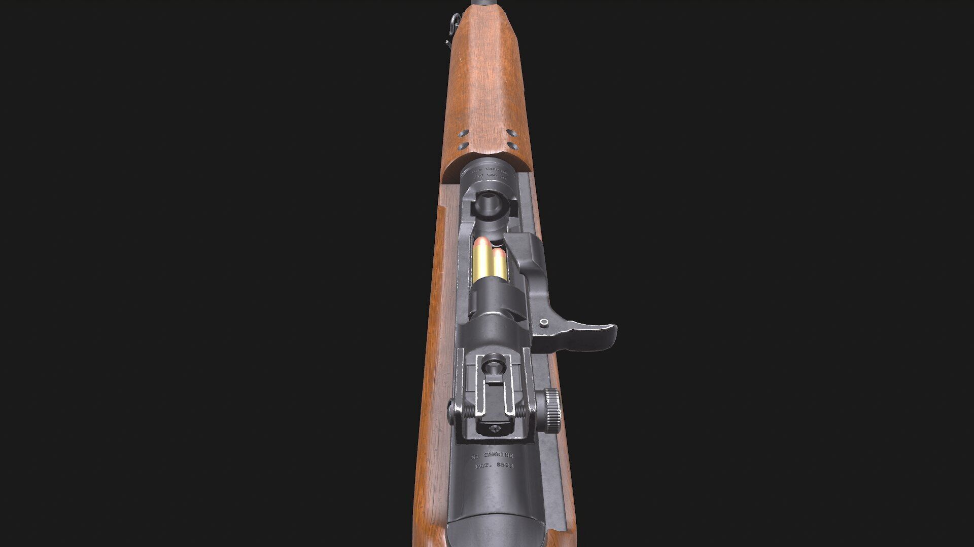 M1 Carbine Low-poly PBR Low-poly 3D model_15