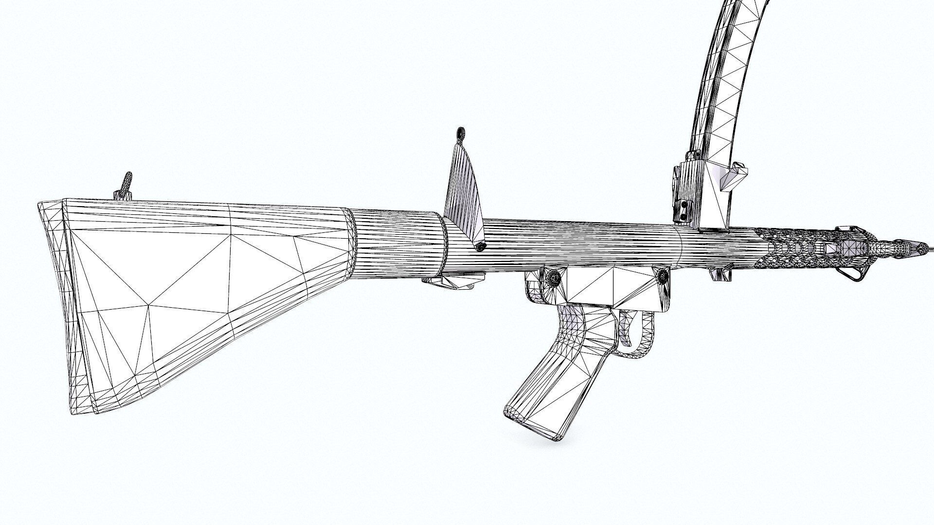 Lithgow F1 Submachine Gun SMG Low-poly PBR Low-poly 3D model_23