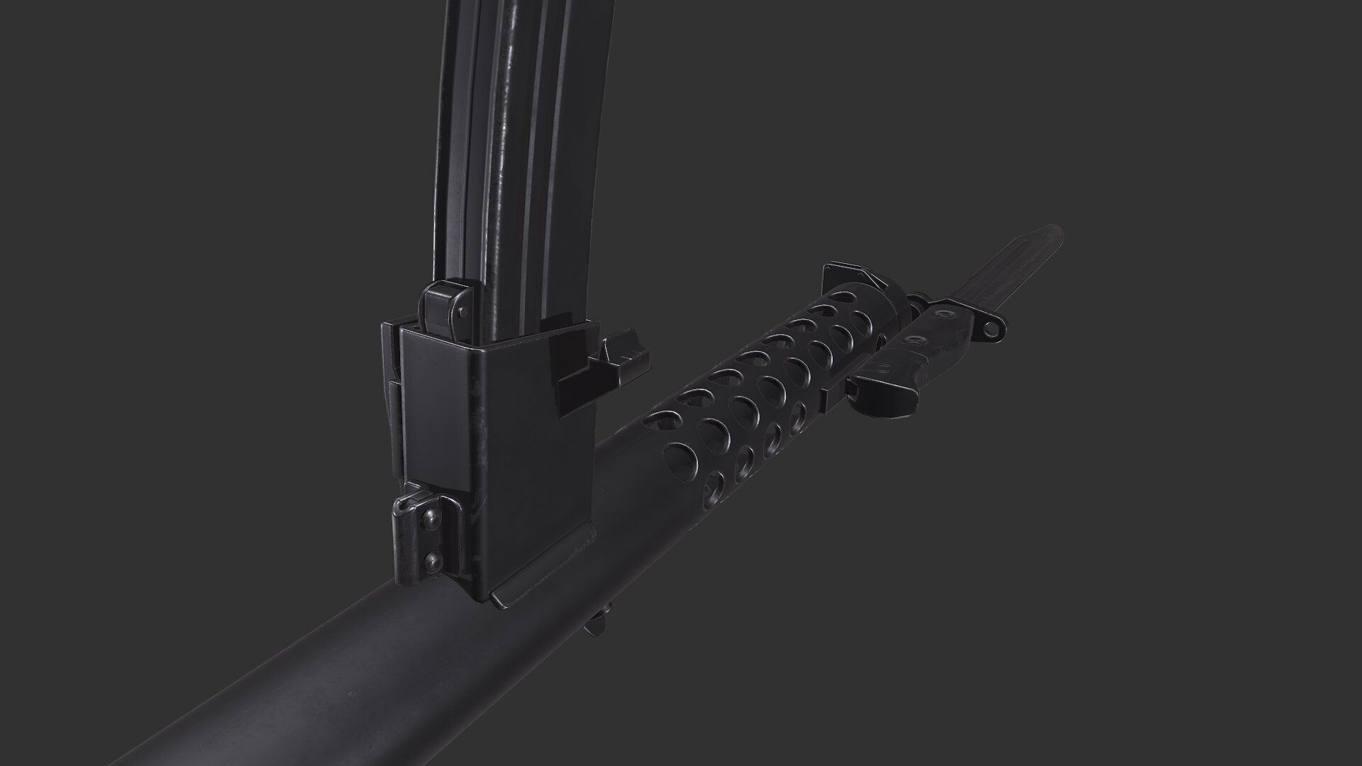 Lithgow F1 Submachine Gun SMG Low-poly PBR Low-poly 3D model_14