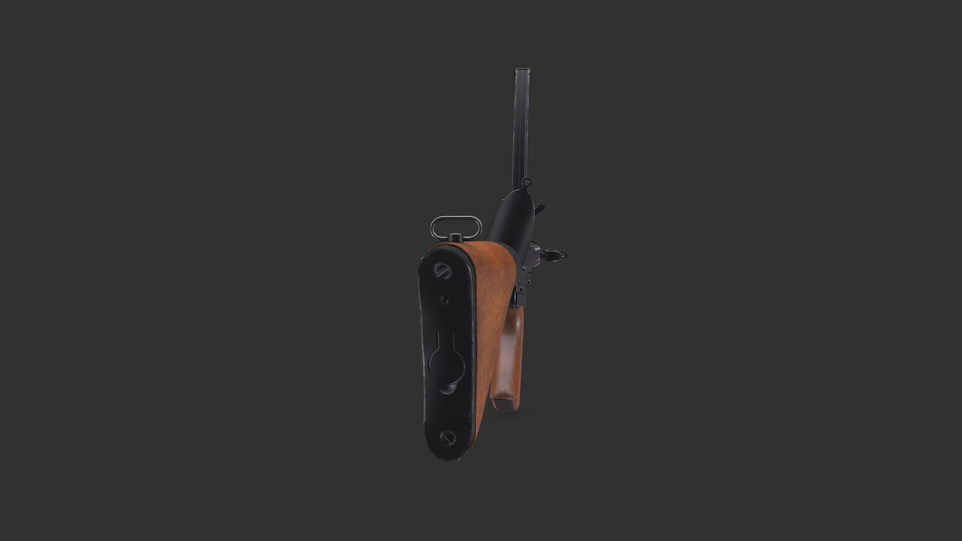 Lithgow F1 Submachine Gun SMG Low-poly PBR Low-poly 3D model_4