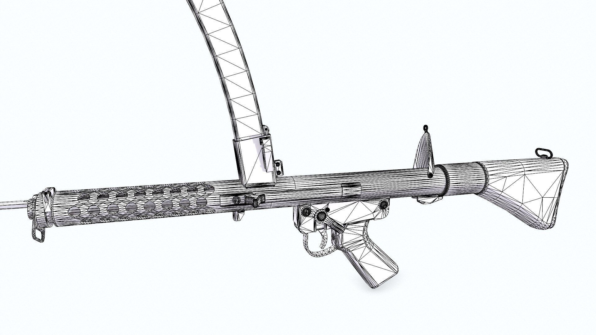 Lithgow F1 Submachine Gun SMG Low-poly PBR Low-poly 3D model_22