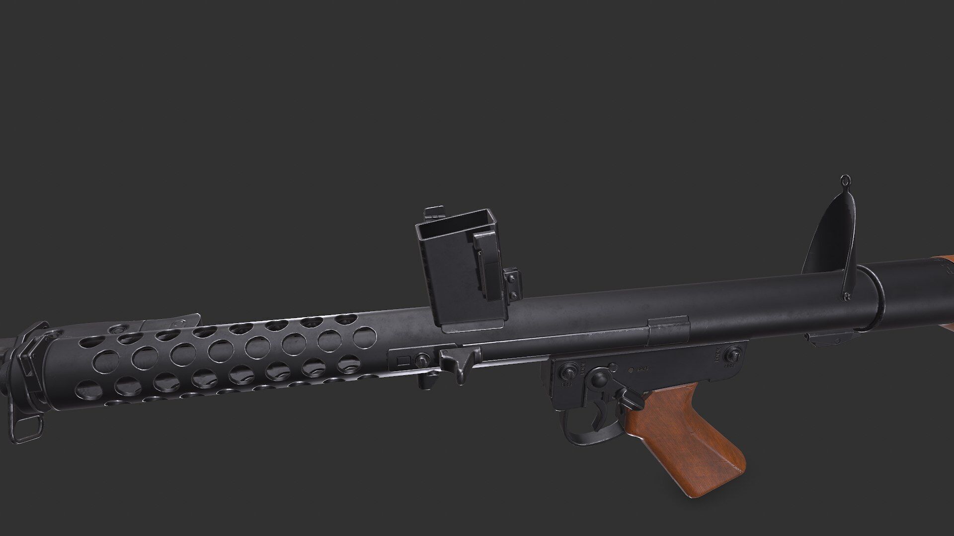 Lithgow F1 Submachine Gun SMG Low-poly PBR Low-poly 3D model_18