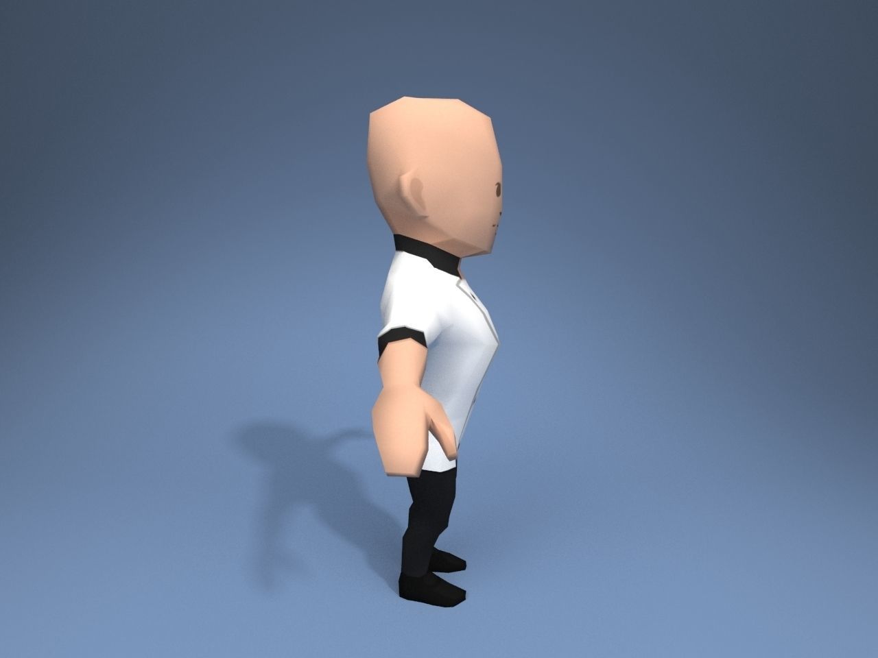 Chef master Low-poly 3D model_7