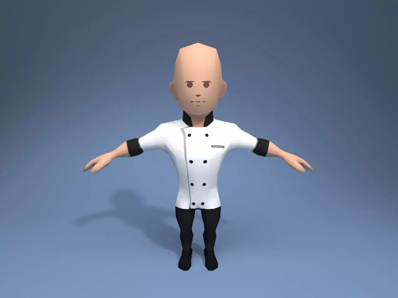 Chef master Low-poly 3D model_0
