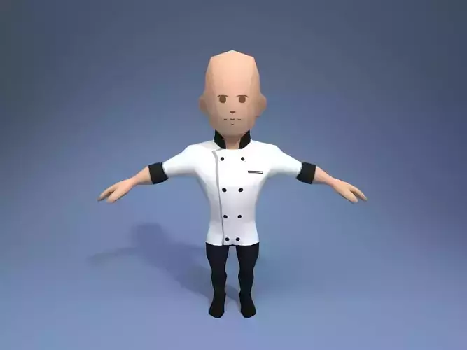 Chef master Low-poly 3D model