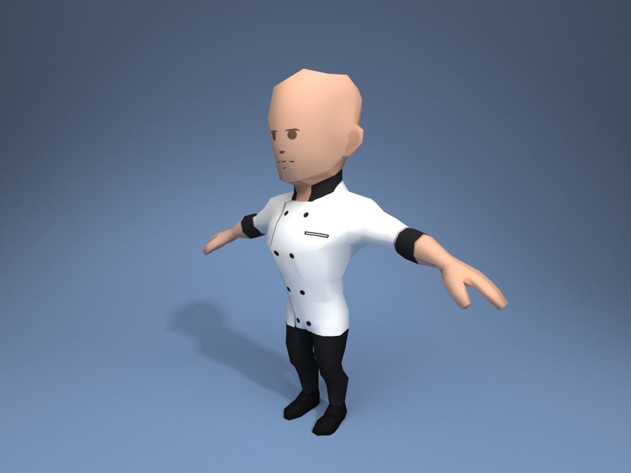 Chef master Low-poly 3D model_2