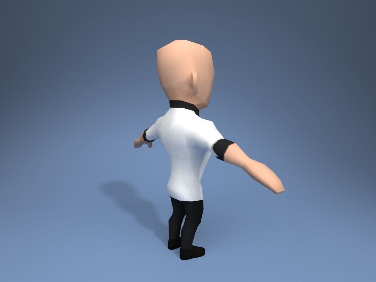 Chef master Low-poly 3D model_6