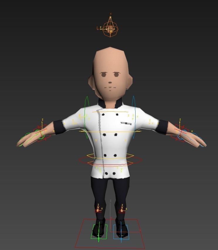Chef master Low-poly 3D model_15