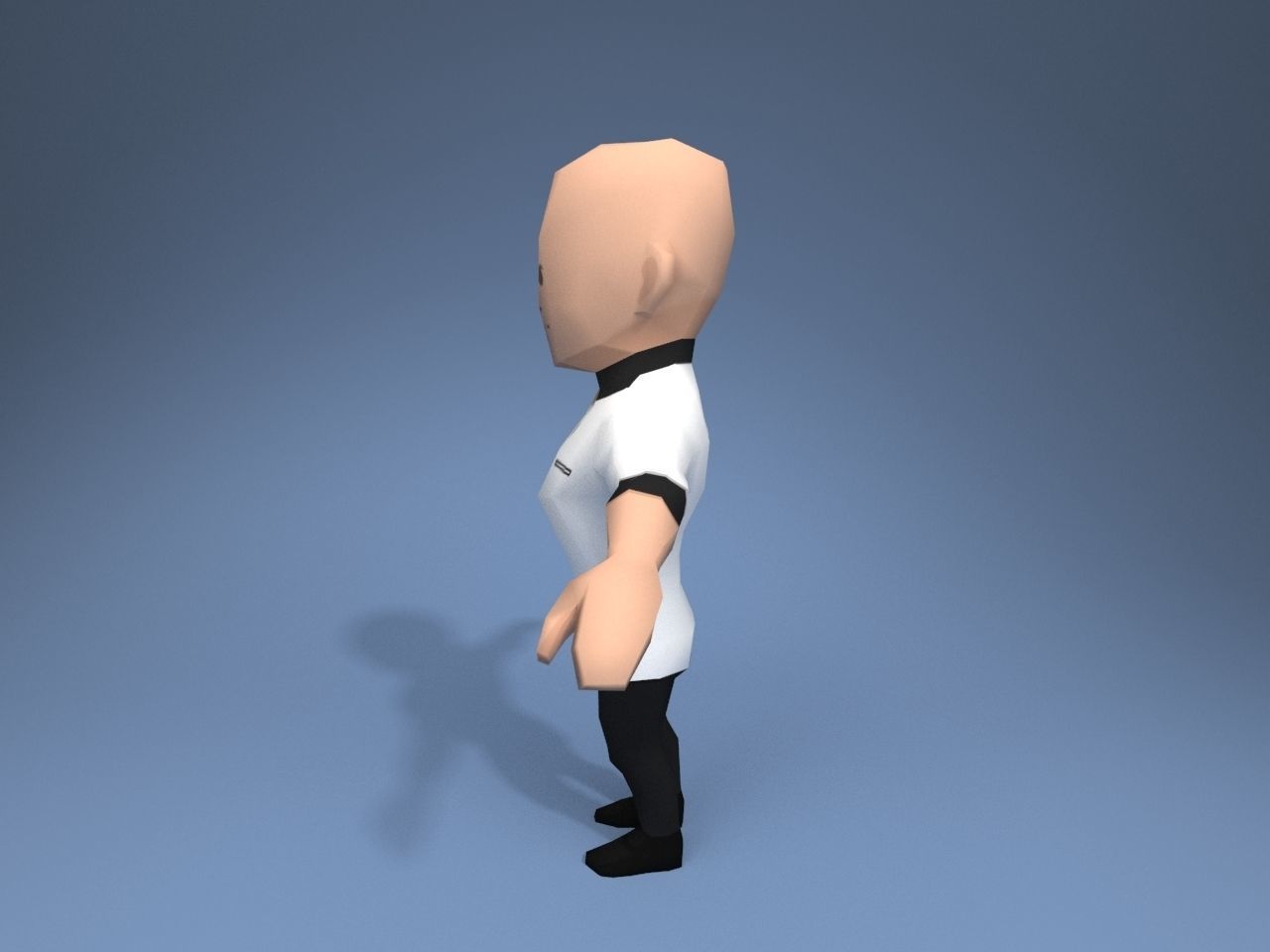 Chef master Low-poly 3D model_3