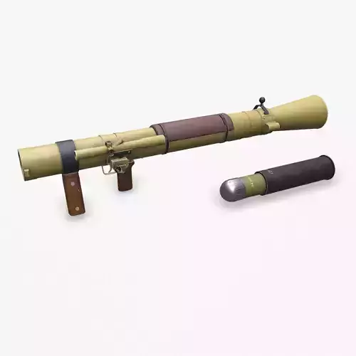 Carl Gustaf M2 Recoilless Rifle Anti Tank Rocket Launcher Low-poly 3D model