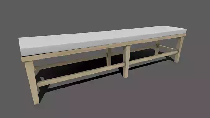 Bench with Cushion Low-poly PBR